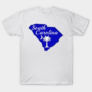 South Carolina State Shape, Palmetto Tree, Moon T-Shirt